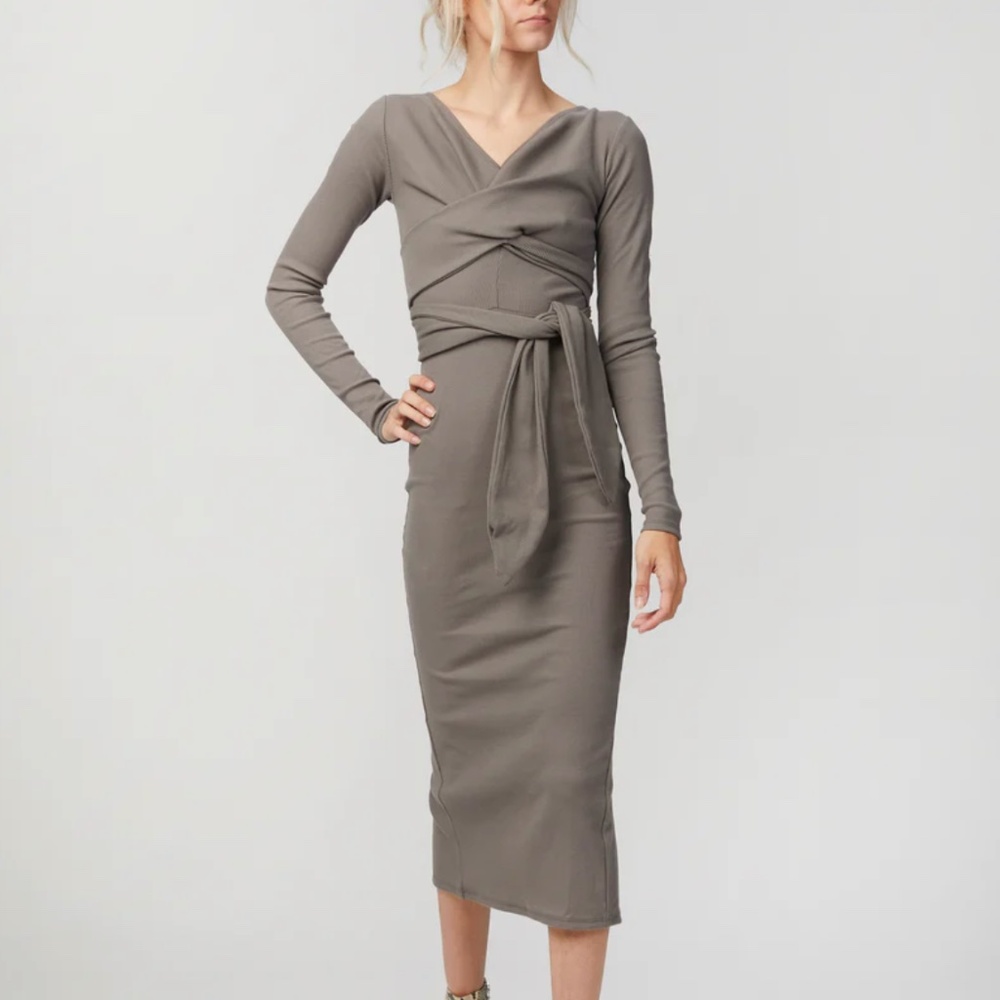 THE LINE BY K NWT Saloma Ii Grey Wrap Dress XS